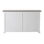 Farmhouse Brown and White Buffet Server With Storage Shelves