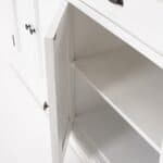 Farmhouse Brown and White Buffet Server With Storage Shelves