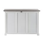 Farmhouse Brown and White Accent Cabinet with Rattan Baskets