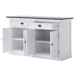 Black and White Farmhouse Buffet Server with Storage Shelves 11 Black and White Farmhouse Buffet Server with Storage Shelves