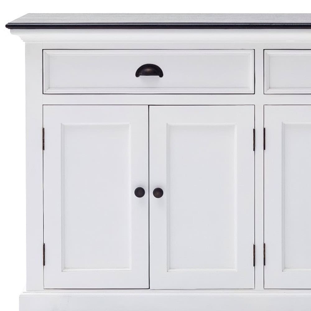 Black and White Farmhouse Buffet Server with Storage Shelves 6 Black and White Farmhouse Buffet Server with Storage Shelves - Image 6