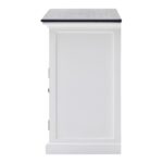 Black and White Modern Farmhouse Cabinet With Storage and Baskets