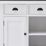 Black and White Modern Farmhouse Cabinet With Storage and Baskets