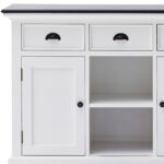 Black and White Modern Farmhouse Cabinet With Storage and Baskets