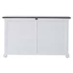 Modern Farmhouse Black and White Buffet with Sliding Doors