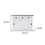 Modern Farmhouse Black and White Buffet with Sliding Doors