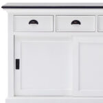 Modern Farmhouse Black and White Buffet with Sliding Doors