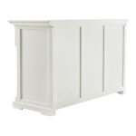 White Three Door Buffet Server with Storage and Crown Molding