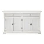Formal White Solid Wood Sideboard with Two Drawers and Doors 11 Formal White Solid Wood Sideboard with Two Drawers and Doors