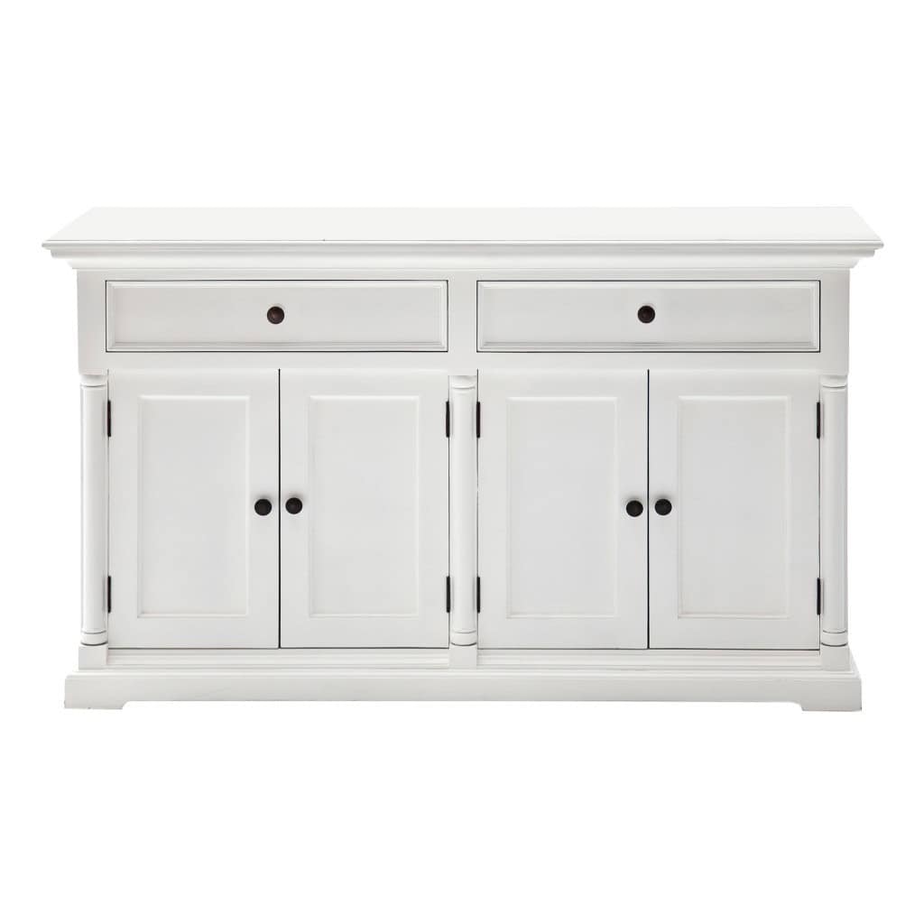 Formal White Solid Wood Sideboard with Two Drawers and Doors 2 Formal White Solid Wood Sideboard with Two Drawers and Doors - Image 2