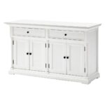 Formal White Solid Wood Sideboard with Two Drawers and Doors 12 Formal White Solid Wood Sideboard with Two Drawers and Doors