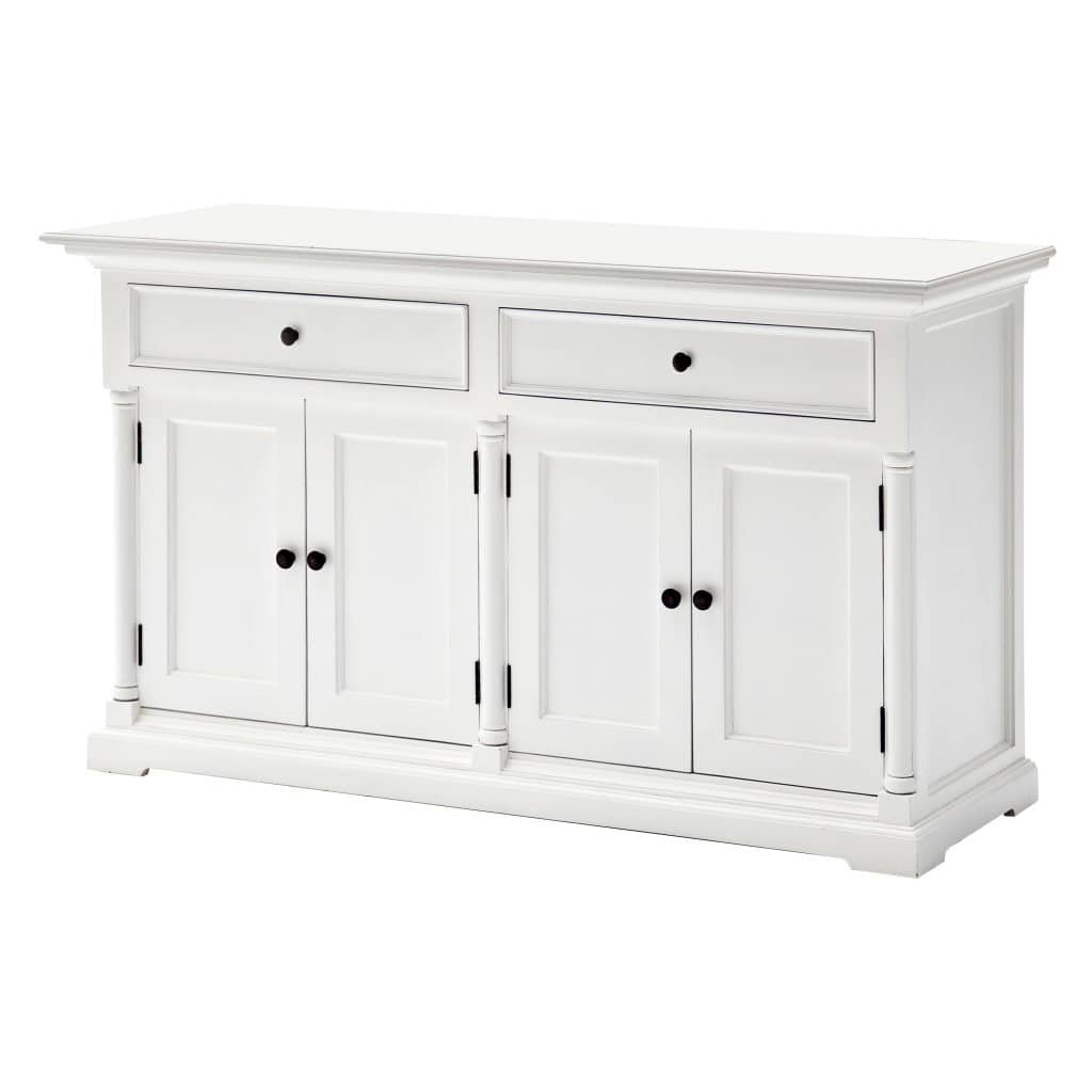 Formal White Solid Wood Sideboard with Two Drawers and Doors 3 Formal White Solid Wood Sideboard with Two Drawers and Doors - Image 3