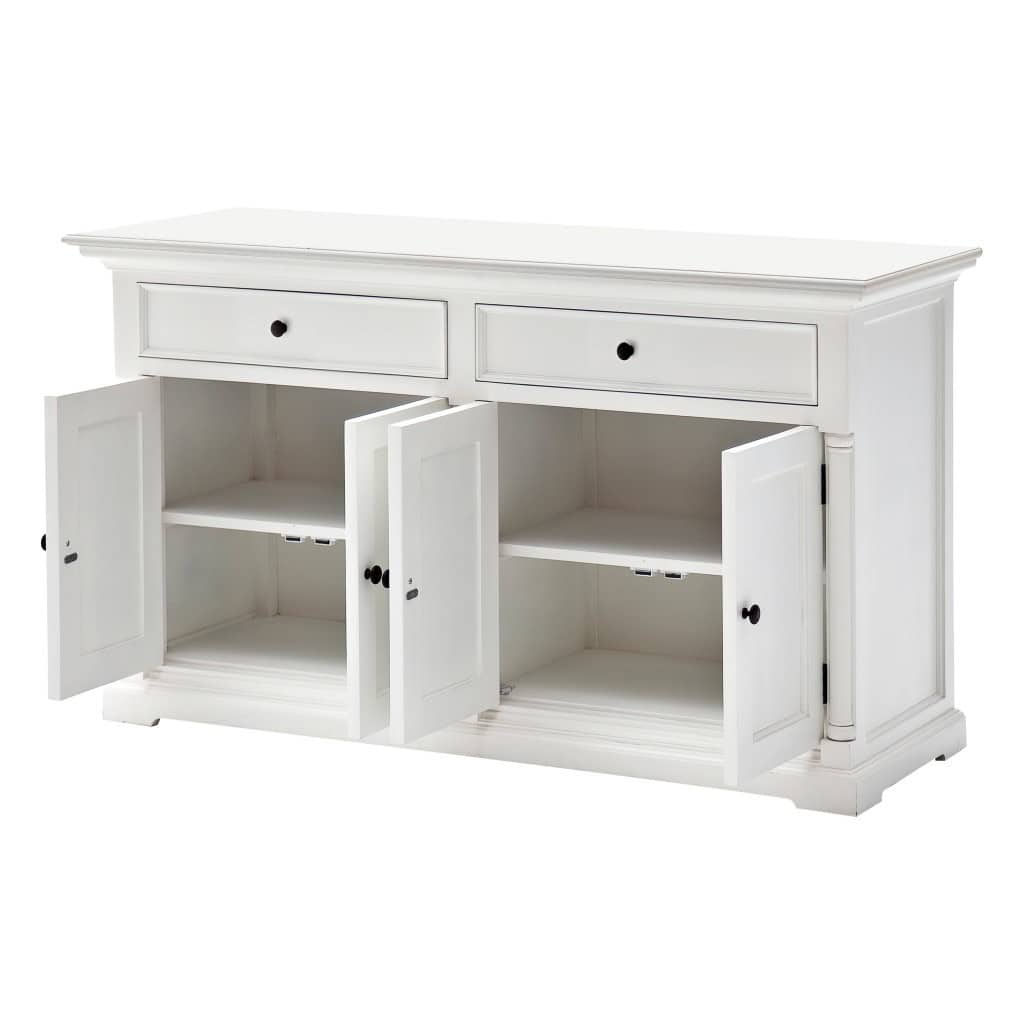 Formal White Solid Wood Sideboard with Two Drawers and Doors 4 Formal White Solid Wood Sideboard with Two Drawers and Doors - Image 4