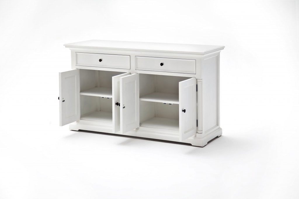 Formal White Solid Wood Sideboard with Two Drawers and Doors 9 Formal White Solid Wood Sideboard with Two Drawers and Doors - Image 9