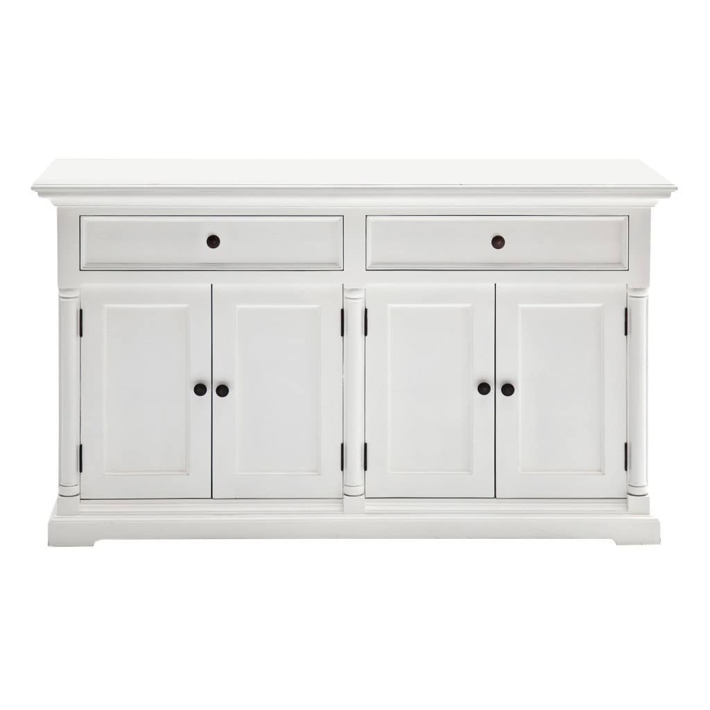 Formal White Solid Wood Sideboard with Two Drawers and Doors 7 Formal White Solid Wood Sideboard with Two Drawers and Doors - Image 7