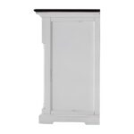 Rustic White Buffet with Dark Brown Top and Shelving