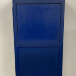 Vintage Blue Wooden Phone Booth Bar Cabinet with Wine Storage
