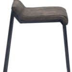 25 Inch Brown Black Leather Iron Counter Height Bar Stool