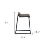 25 Inch Brown Black Leather Iron Counter Height Bar Stool