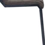 25 Inch Brown Black Leather Iron Counter Height Bar Stool