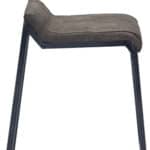 25 Inch Brown Black Leather Iron Counter Height Bar Stool