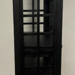 Vintage Black Wooden Phone Booth Bar Cabinet with Wine Storage 10 Vintage Black Wooden Phone Booth Bar Cabinet with Wine Storage