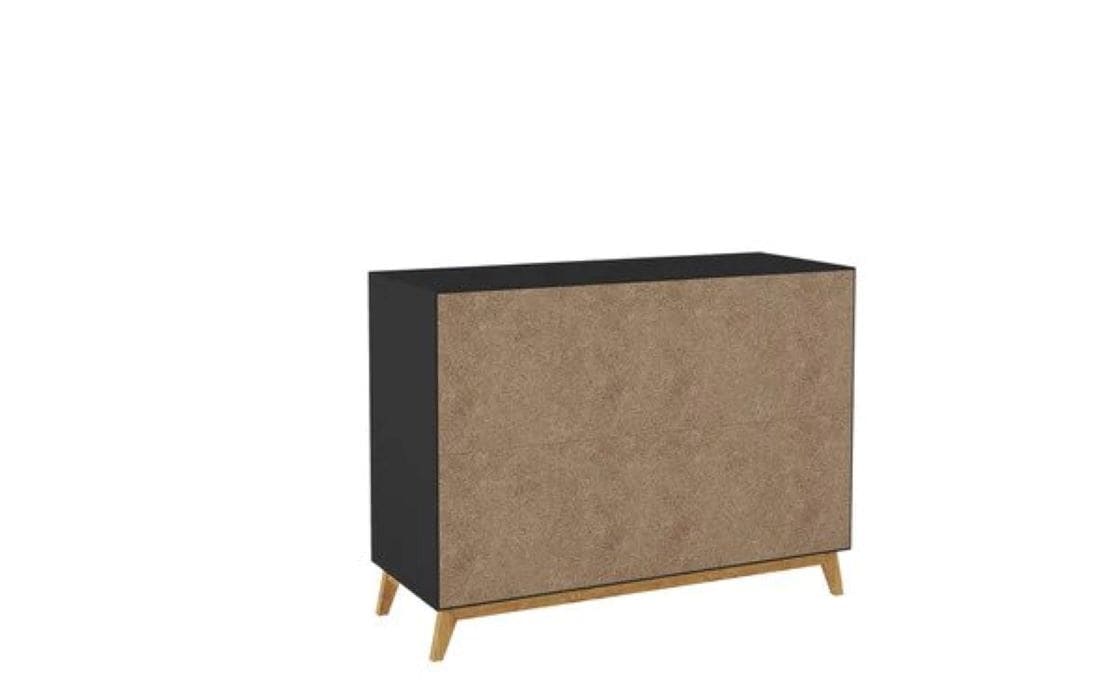 Modern Black and Natural Two Door Accent Cabinet 9 Modern Black and Natural Two Door Accent Cabinet - Image 9