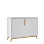 Versatile White and Natural Two Door Modern Accent Cabinet