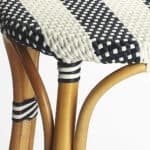 30-Inch Blue and White Backless Rattan Bar Stool