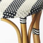 30-Inch Blue and White Backless Rattan Bar Stool