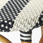 30-Inch Blue and White Backless Rattan Bar Stool