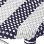 24-Inch Blue and White Rattan Backless Counter Height Bar Stool
