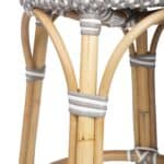 24 Inch Gray and White Rattan Backless Counter Height Bar Stool