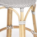 24 Inch Gray and White Rattan Backless Counter Height Bar Stool