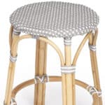 24 Inch Gray and White Rattan Backless Counter Height Bar Stool