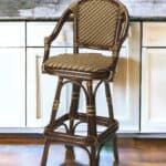 30-Inch Brown Heavy Duty Rattan Bar Stool With Armrests