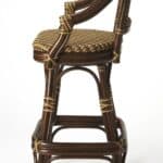 30-Inch Brown Heavy Duty Rattan Bar Stool With Armrests