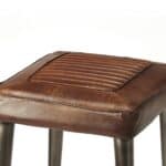 32 Inch Brown and Gray Wood and Iron Bar Stool