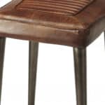 32 Inch Brown and Gray Wood and Iron Bar Stool