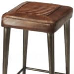 32 Inch Brown and Gray Wood and Iron Bar Stool