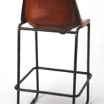 28 Inch Brown and Black Wood and Iron Bar Stool
