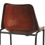 28 Inch Brown and Black Wood and Iron Bar Stool