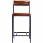 27-Inch Brown and Black Wood and Iron Bar Stool