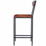 27-Inch Brown and Black Wood and Iron Bar Stool