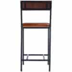 27-Inch Brown and Black Wood and Iron Bar Stool