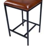 27-Inch Brown and Black Wood and Iron Bar Stool