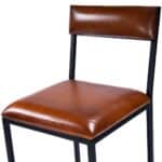 27-Inch Brown and Black Wood and Iron Bar Stool