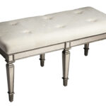 42" Silver Upholstered Cotton Entryway Bench with Transitional Style