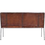 53" Brown and Black Distressed Faux Leather Upholstered Bench 14 53" Brown and Black Distressed Faux Leather Upholstered Bench