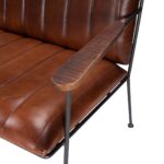 53" Brown and Black Distressed Faux Leather Upholstered Bench 16 53" Brown and Black Distressed Faux Leather Upholstered Bench